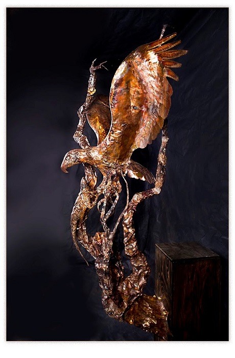 artscapelighting-copper-art-Eagle with Lizard profile