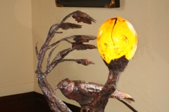 artscapelighting-copper-art-Custom Sharp Shinned Hawk table lamp