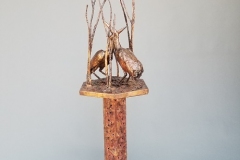 artscapelighting-copper-art-Green Heron on Polygon Base