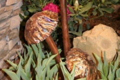 ARTSCAPE LIGHTING STUDIOS Lighted Copper Sculptured Art - Triple Mushroom