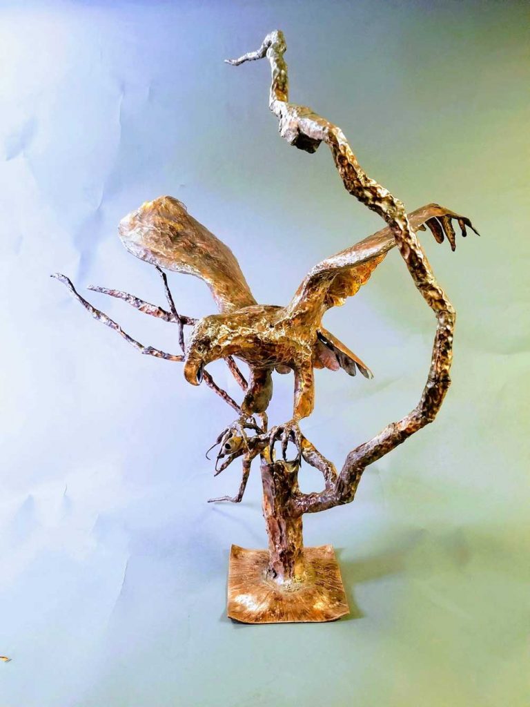 eagle fish copper sculpture 3