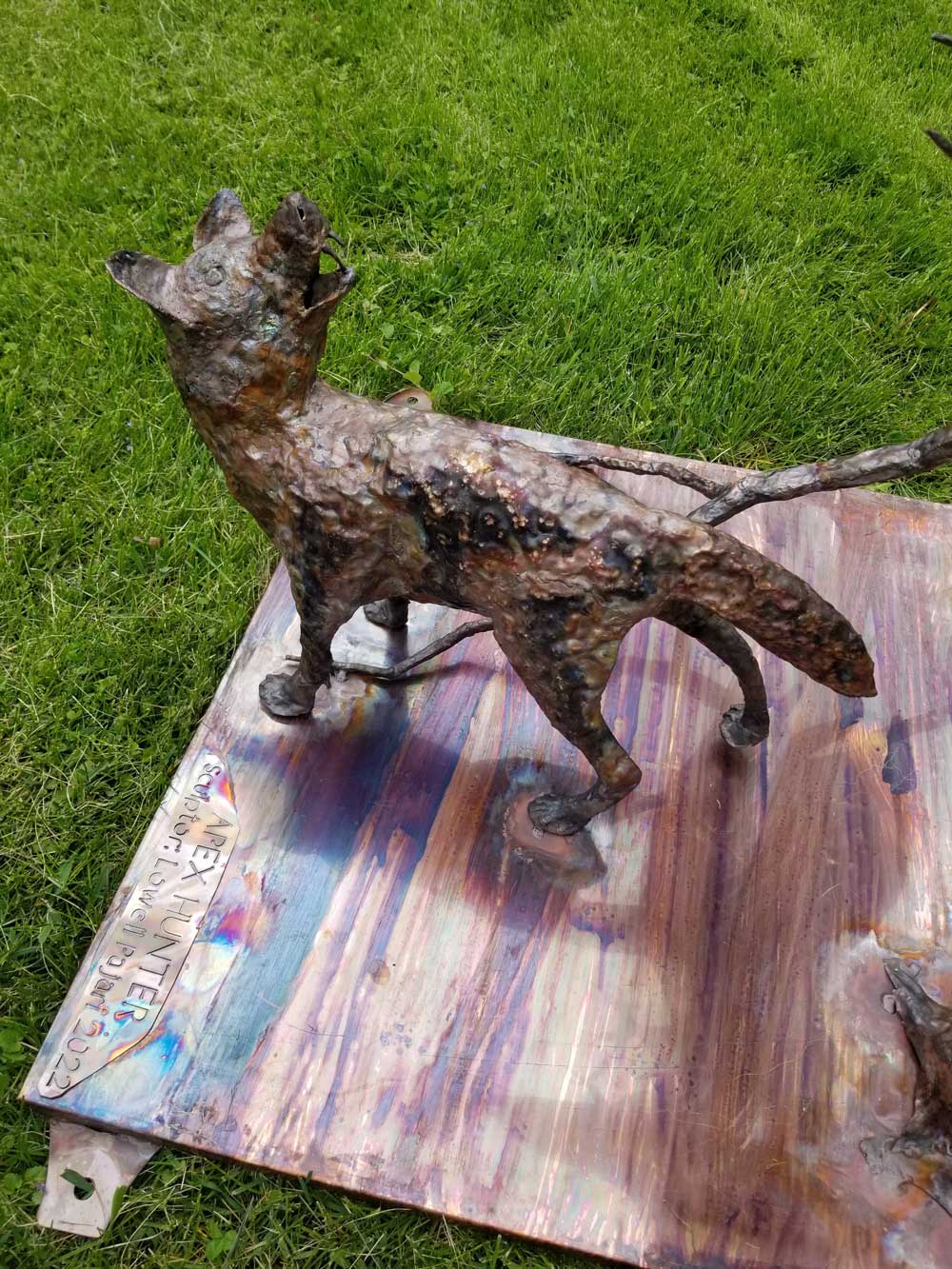 eagle fox copper sculpture 4