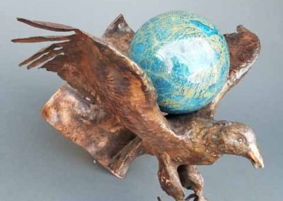 custom copper bird sculpture