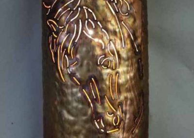 copper horse head sconce