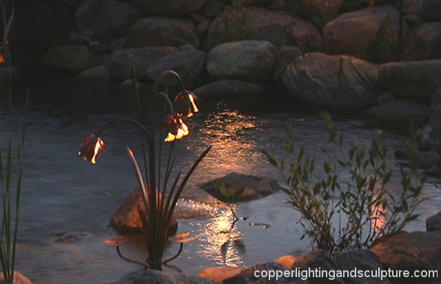 copper garden lights 1